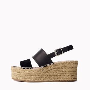 Rag & Bone - Edie Wedge Sandal - Size 39 - BLK